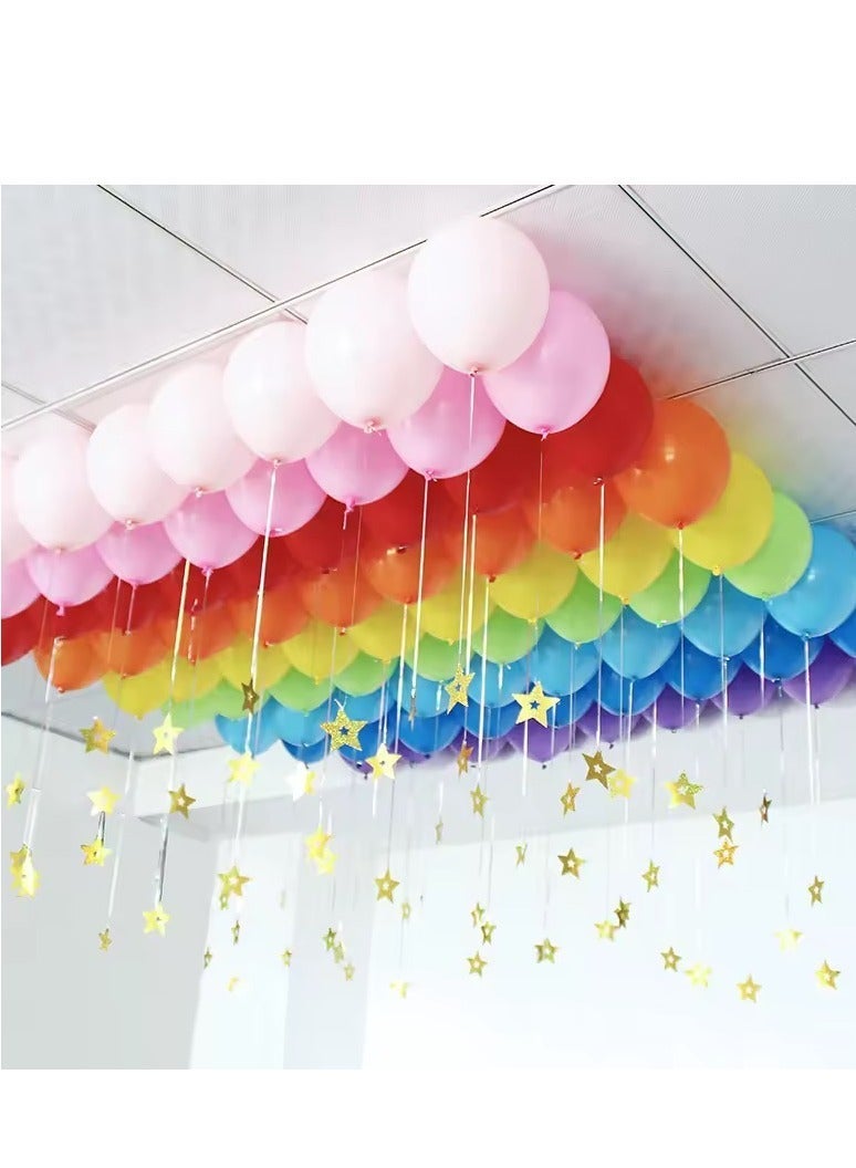 100pcs Gold Star PVC Hanging Ornament Shiny Twinkle Stars For Ramadan Eid Home Decoration - Image 2