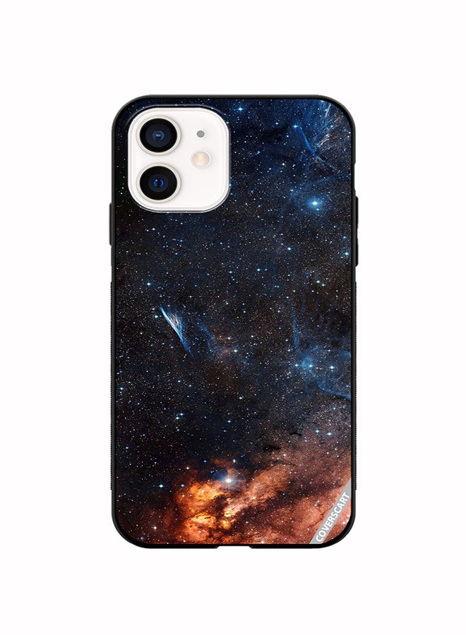 Protective Case Cover For Apple iPhone 12 Mini Stars Orange Design Multicolour