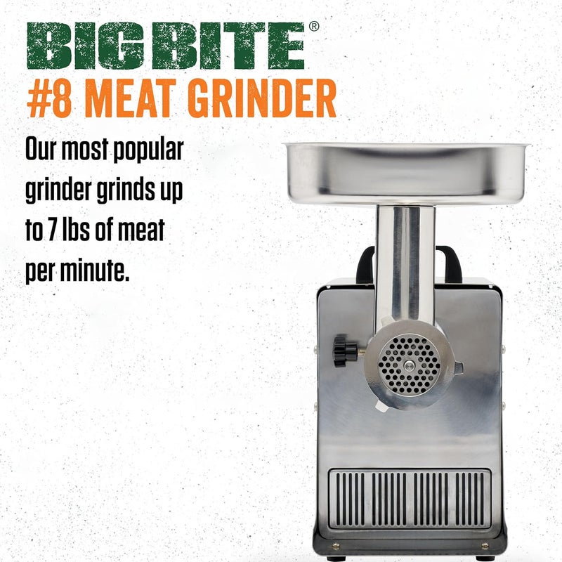 LEM LEM Products BigBite 8 Meat Grinder 050 HP Stainless Steel Electric Meat Grinder Machine Ideal for Regular Use  - Image 2