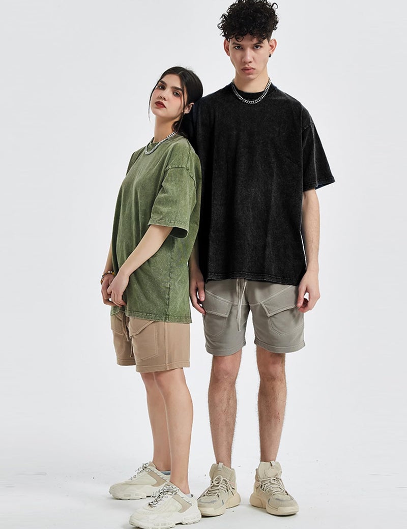 Yimoon 3 Pack Oversized Tshirts for Women Washed Vintage Baggy Boyfriend Tees Short Sleeve Unisex Cotton Tops(Blackgreyarmy-M) - Image 4