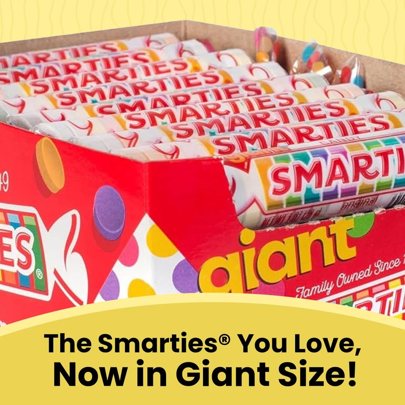 Smarties Candy Giant Rolls - Gluten & Vegan Free - Classic Sweetness From Family Owned Company Since 1949, Peanut & Dairy Free - Individually Wrapped Bulk Halloween Candy- 2.2 Pound (Pack of 1) - Image 3