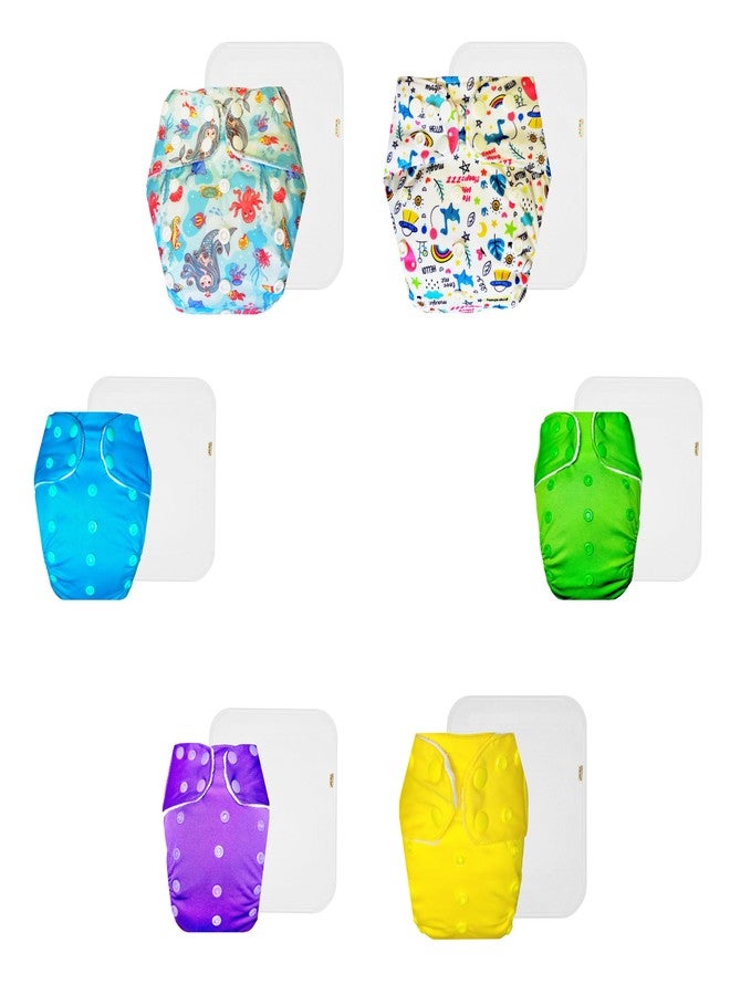 حفاضات دمبلدو القماشية الممتازة مع حشوة قطنية (عبوة من 6) | مضادة للحساسية | مانعة للتسرب | مناسبة للسفر | موثوقة من قبل الأمهات | من 3 أشهر إلى 3 سنوات | للجنسين - Image 1