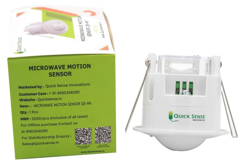 Quick Sense Microwave Sensor 110240V 58Ghz 10Lux2000Lux Adjustable Standard Size White - Image 2