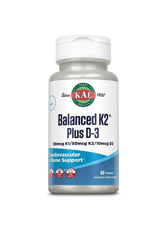 KAL Balanced K2 Plus D-3 Tablets, 100 mcg, 60 Count - Image 1