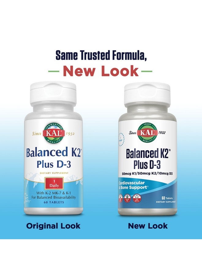 KAL Balanced K2 Plus D-3 Tablets, 100 mcg, 60 Count - Image 2