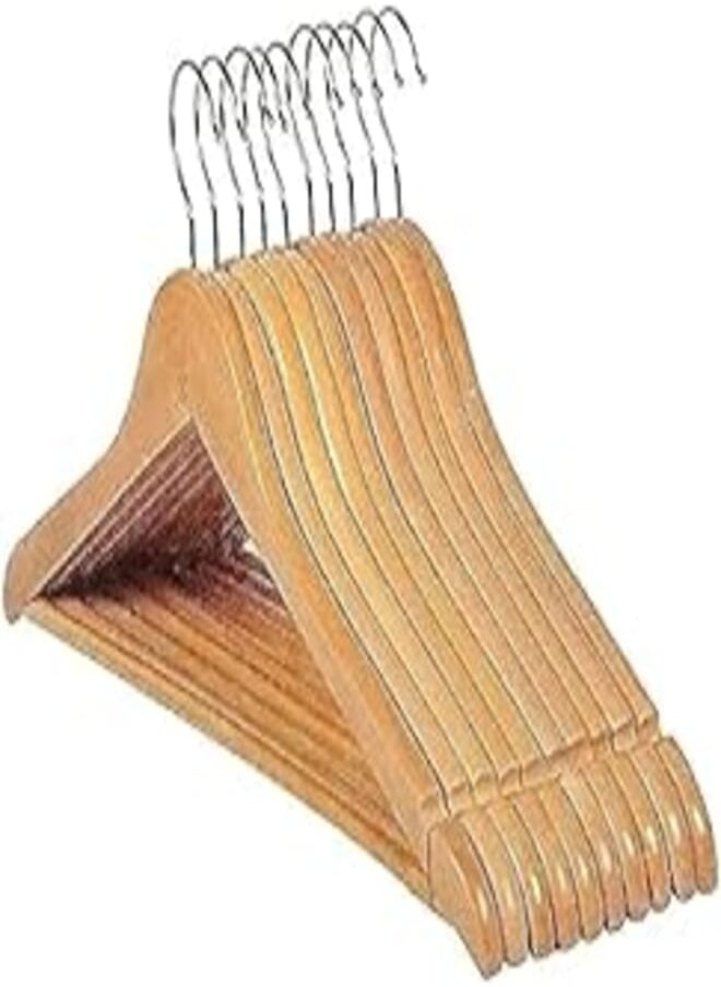 OR Wooden Clothes Hanger (Beige)- 10 Piece 