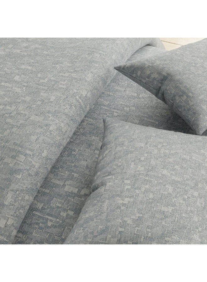 DANUBE HOME Oxford Reverie Super King Comforter Set 260x260cm Pearl Blue 7Pcs - Image 3