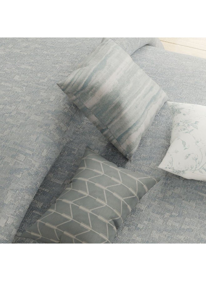 DANUBE HOME Oxford Reverie Super King Comforter Set 260x260cm Pearl Blue 7Pcs - Image 2