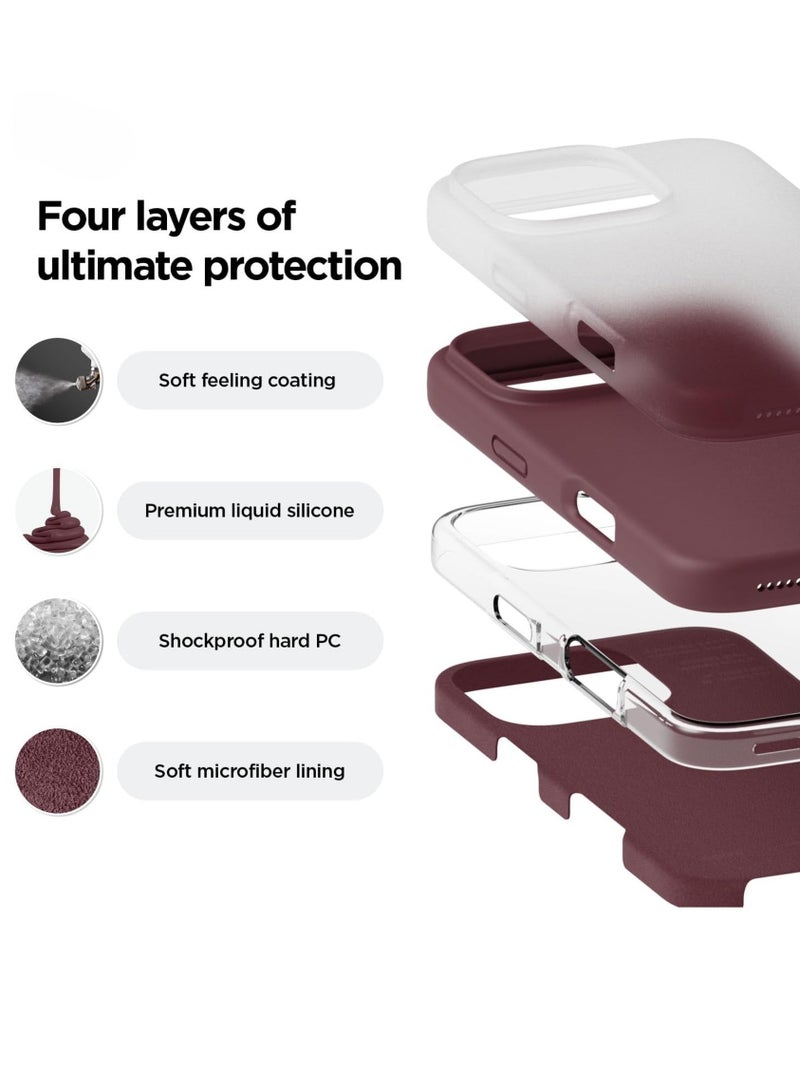 ELTRAZONE iPhone 16 Pro Case Cover - Full Body Protection, Shockproof, Slim, Anti-Scratch Soft Microfiber Lining (Burgundy) - Image 3
