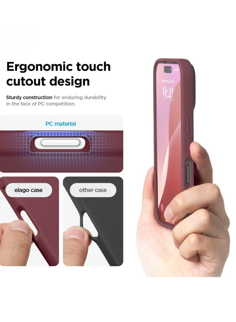 ELTRAZONE iPhone 16 Pro Case Cover - Full Body Protection, Shockproof, Slim, Anti-Scratch Soft Microfiber Lining (Burgundy) - Image 5