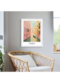 Art Decor Art Decor Framed Fine Art of Venice Cityscape in Italy Portrait Print Travel Iconic Canal and Gondola Scenic Wall Decor for Home Living Room Bedroom Office Studio Hotel and Gifting  - Image 3