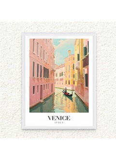 Art Decor Art Decor Framed Fine Art of Venice Cityscape in Italy Portrait Print Travel Iconic Canal and Gondola Scenic Wall Decor for Home Living Room Bedroom Office Studio Hotel and Gifting  - Image 1