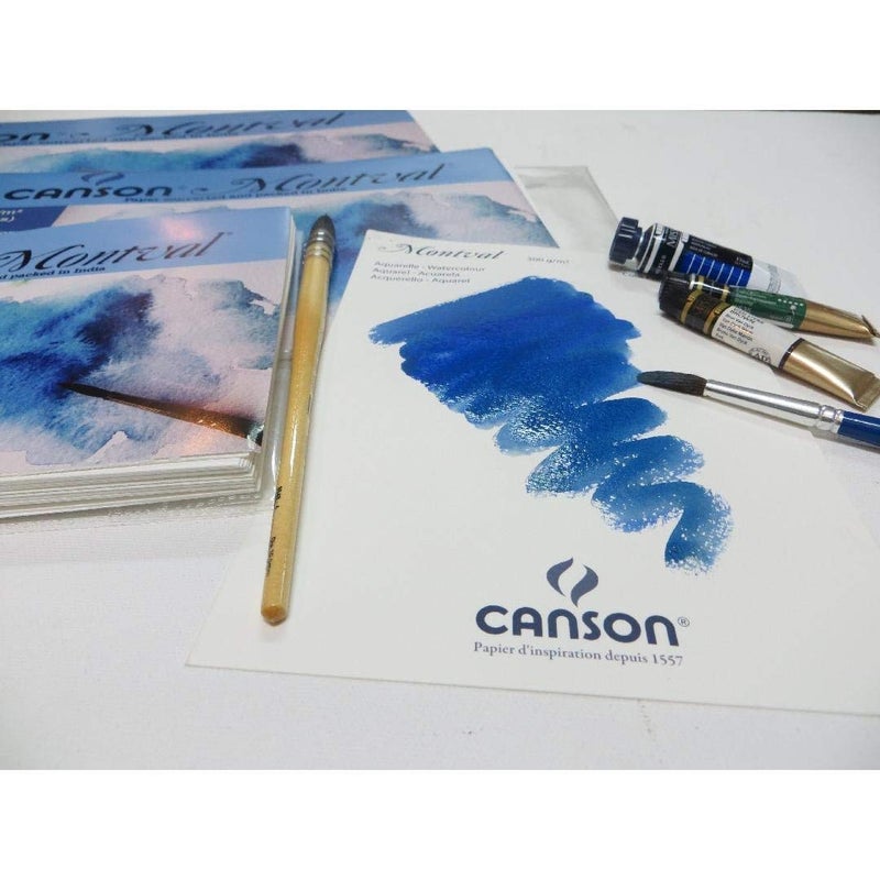 CANSON Montval Watercolor Paper 300 GSM 21 cm x 29.7 cm (Size A4) 10 Sheet Packet, Multicolour - Image 3