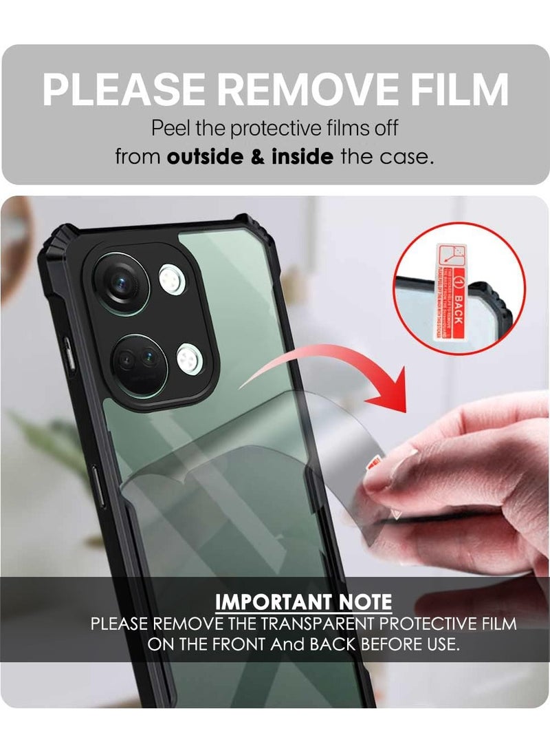 Case Cover For OnePlus Nord 3 5G/Ace 2V 5G Black Mobile Phone , Ultra-Thin Lightweight Cover Soft TPU Bumper + Acrylic Clear Back Case Cover  - Image 4