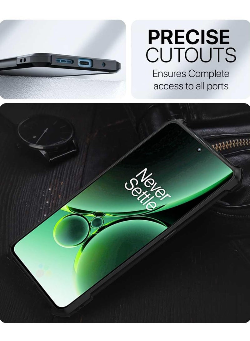 Case Cover For OnePlus Nord 3 5G/Ace 2V 5G Black Mobile Phone , Ultra-Thin Lightweight Cover Soft TPU Bumper + Acrylic Clear Back Case Cover  - Image 2