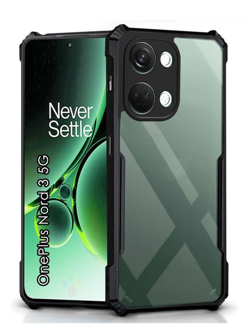 Case Cover For OnePlus Nord 3 5G/Ace 2V 5G Black Mobile Phone , Ultra-Thin Lightweight Cover Soft TPU Bumper + Acrylic Clear Back Case Cover