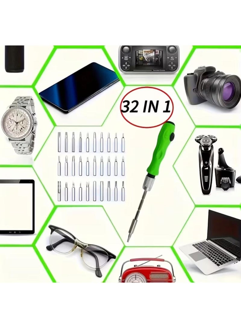 مجموعة مفكات دقيقة 32 في 1، 30 قطعة، مفك براغي صغير محمول مغناطيسي برأس فيليبس مسطح - Image 2