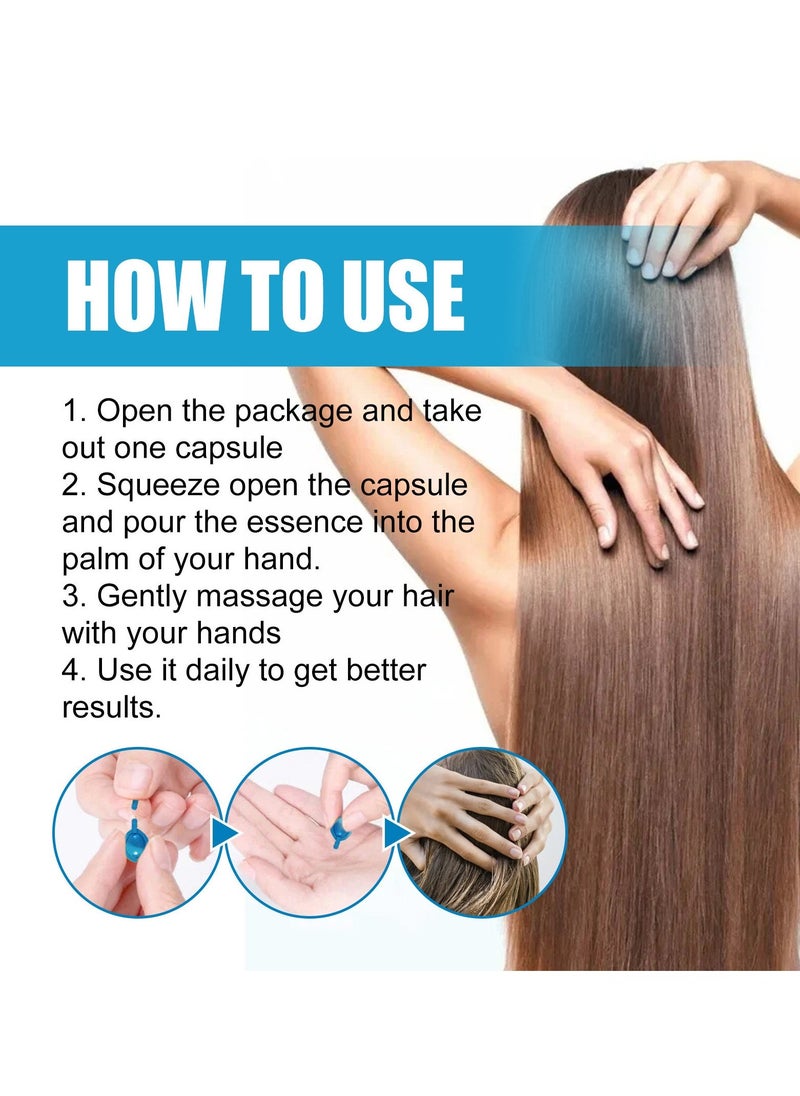 EELHOE Hair Styling Serum for Frizzy & Dry Hair - Keratin Styling & Moisturizing Oil Capsules with Avocado, Jojoba & Argan Oil - Leave-in Anti Frizz Conditioner with Vitamins A,  E & B5-30 Capsules - Image 4