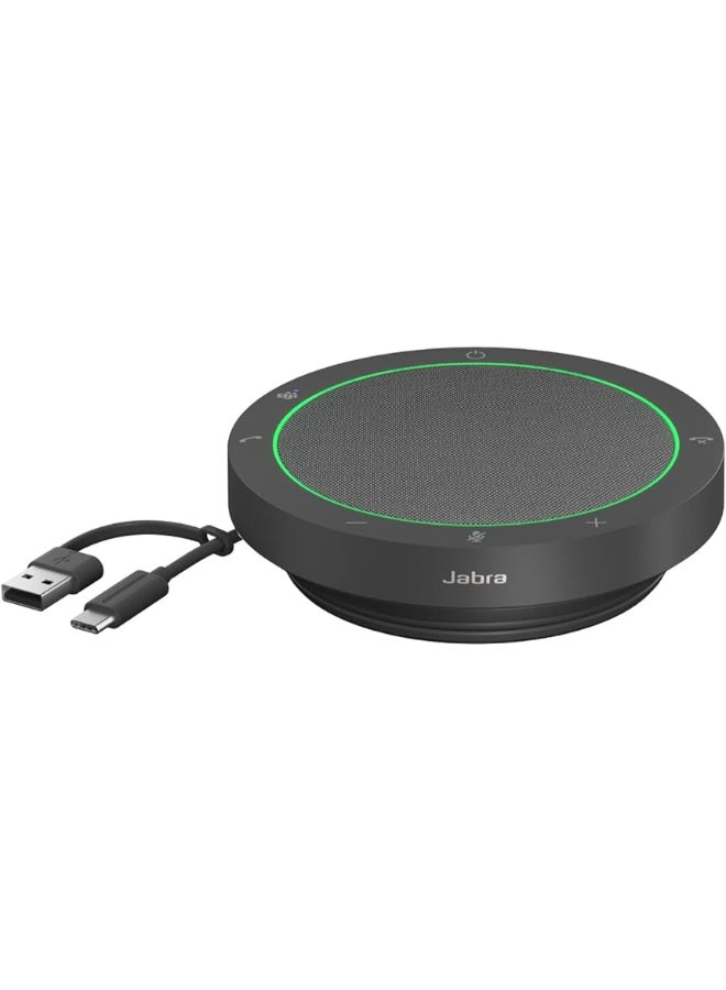 جابرا سماعة جابرا سبيك 2 40 USB، 4 ميكروفونات لإلغاء الضوضاء بتقنية تشكيل الشعاع، مكبر صوت كامل النطاق 50 مم، صوت كامل الثنائي، توصيل وتشغيل USB-A/USB-C، مكبر صوت مؤتمرات محمول معتمد من مايكروسوفت تيمز، أسود | 2740-109 - Image 1