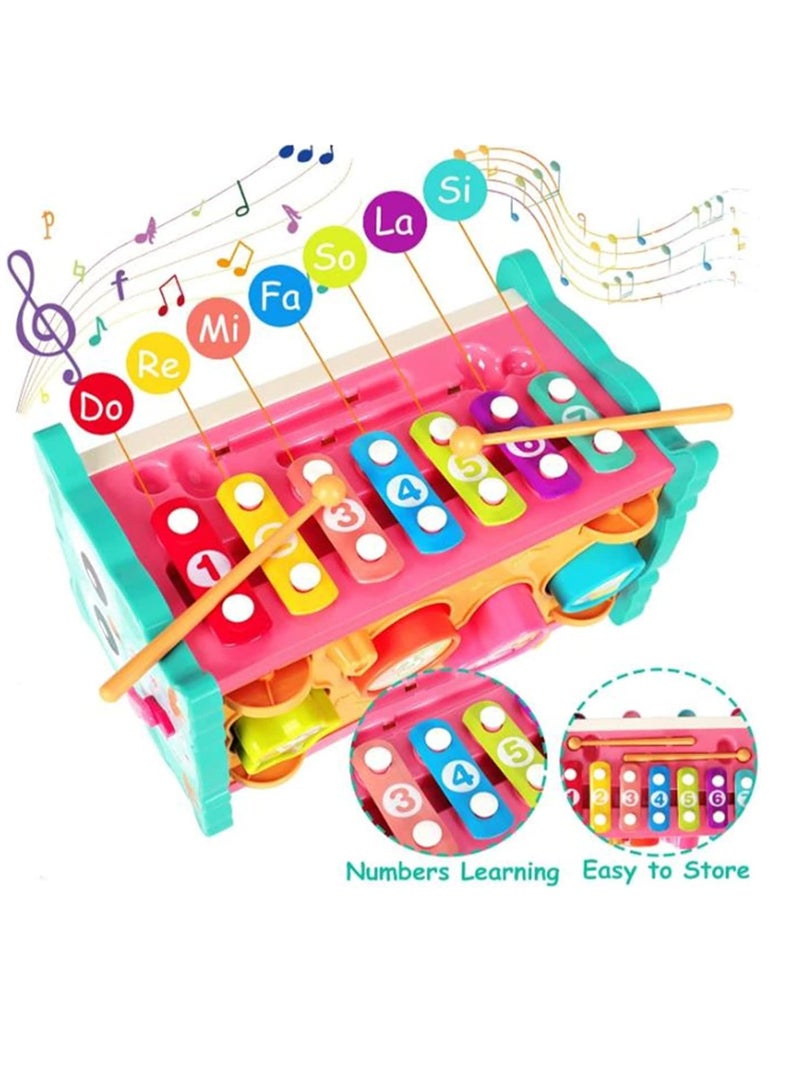Raxoom 8 in 1 Toddler Activity Cube, Baby Montessori Developmental Toy Fine Motor Skills,Educational Hammering Toys Sensory Fishing Games Xylophone Shape Sorter Busy Toy for 1 2 3 4 Year Old Boy Girl Gift - Image 3
