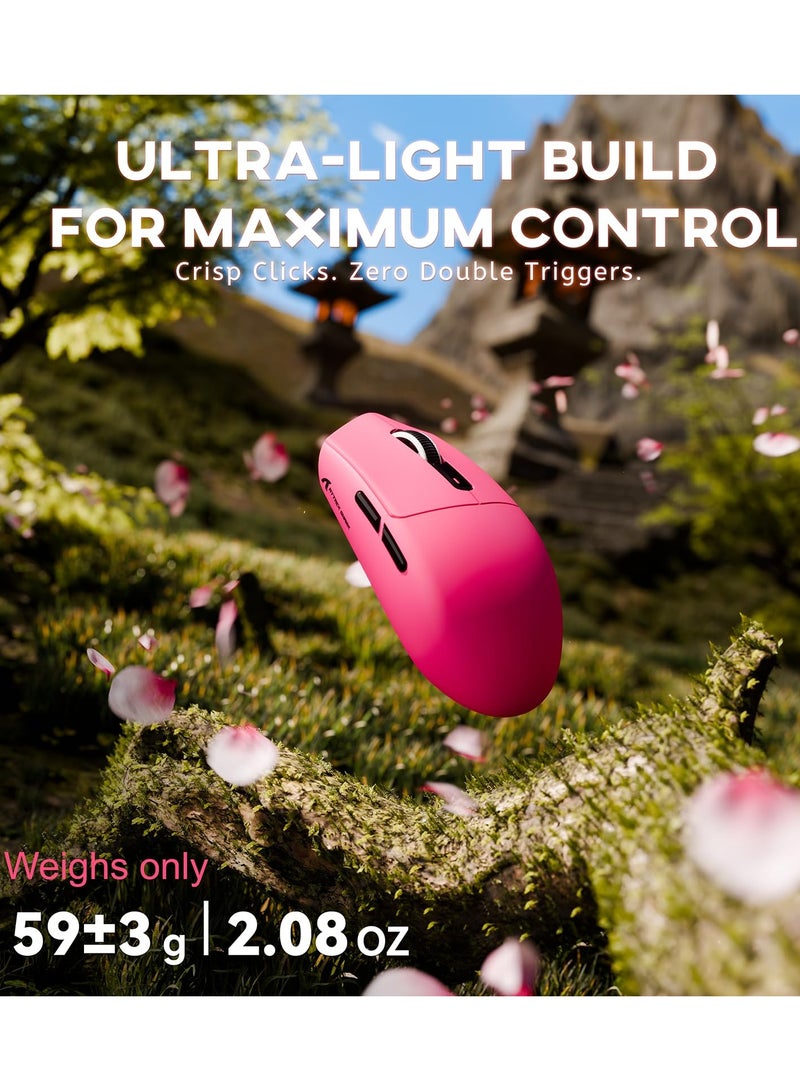 Attack Shark G3PRO Wireless Gaming Mouse with RGB Charging Dock,2.4G/USB-C Wired/BT PAW3311 Optical Sensor 1K Polling Rate Adjustable 25K DPI,500mAh Battery Ultra Lightweight 59g Mice - Image 2