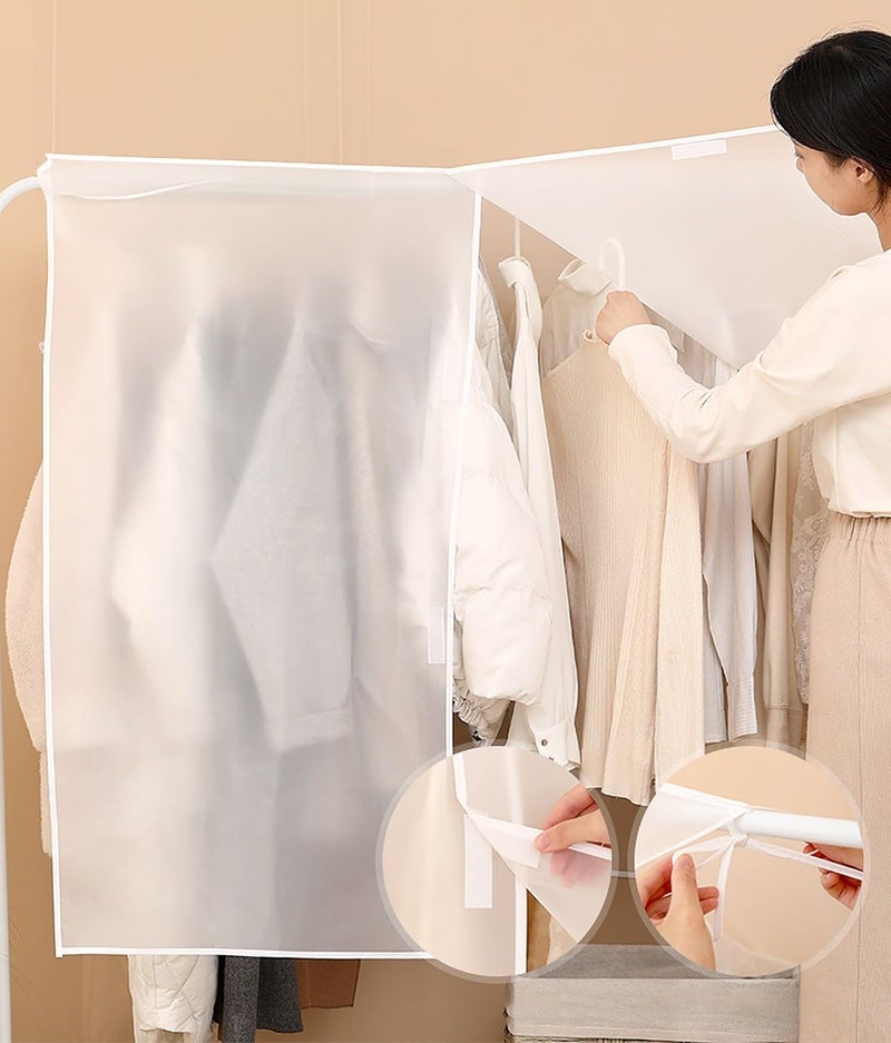 wolpin Wolpin Clothes Cover for Mens BlazerDress CoverSaree Cover Clothes Organiser Dustproof Jacket Cover Wardrobe Organiser 60 x 120 cm 1Pc Ethylene Vinyl Acetate  - Image 3
