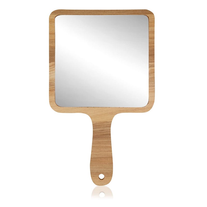 Victor Enterprises Wooden Handheld Beauty Makeup Mirror Set of 2 Round Shape 105 inch Square Shape 12 Inch Salon Mirror Dressing Table Mirror Shaving Mirror Travel Mirror - Image 2