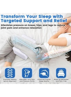 ELTRAZONE Orthopedic Knee Pillow for Side Sleepers – Memory Foam Leg Support Pillow with Contour Design for Hip, Sciatica, and Back Pain Relief – Ergonomic Cooling Cushion for Sleeping Comfort – Ideal for Pregnancy, Joint & Spinal Alignment  - Image 3