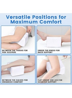 ELTRAZONE Orthopedic Knee Pillow for Side Sleepers – Memory Foam Leg Support Pillow with Contour Design for Hip, Sciatica, and Back Pain Relief – Ergonomic Cooling Cushion for Sleeping Comfort – Ideal for Pregnancy, Joint & Spinal Alignment  - Image 5