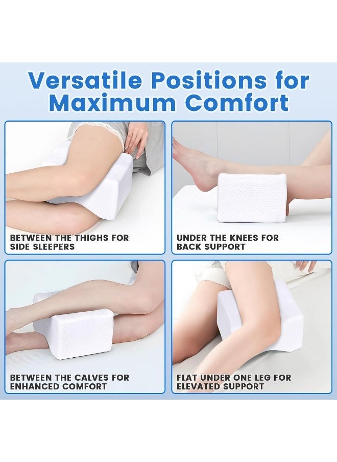 ELTRAZONE Orthopedic Knee Pillow for Side Sleepers – Memory Foam Leg Support Pillow with Contour Design for Hip, Sciatica, and Back Pain Relief – Ergonomic Cooling Cushion for Sleeping Comfort – Ideal for Pregnancy, Joint & Spinal Alignment  - Image 5
