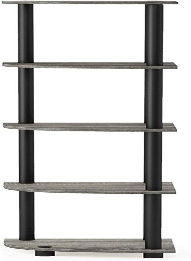 STAR WORK Engineered Wood Standing Corner Multipurpose Utility 5 Tier Wall Shelf Rack for Living Bed Room Home Office (H-4.9 ft, W-2 ft , D-1 ft) - Image 3