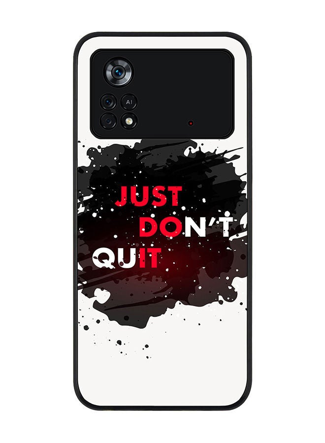 Stylizedd Rugged Black edge case for Poco M4 Pro 4G Slim fit Soft Case Flexible Rubber Edges Anti Drop TPU Gel Thin Cover - Just don't quit - Image 1