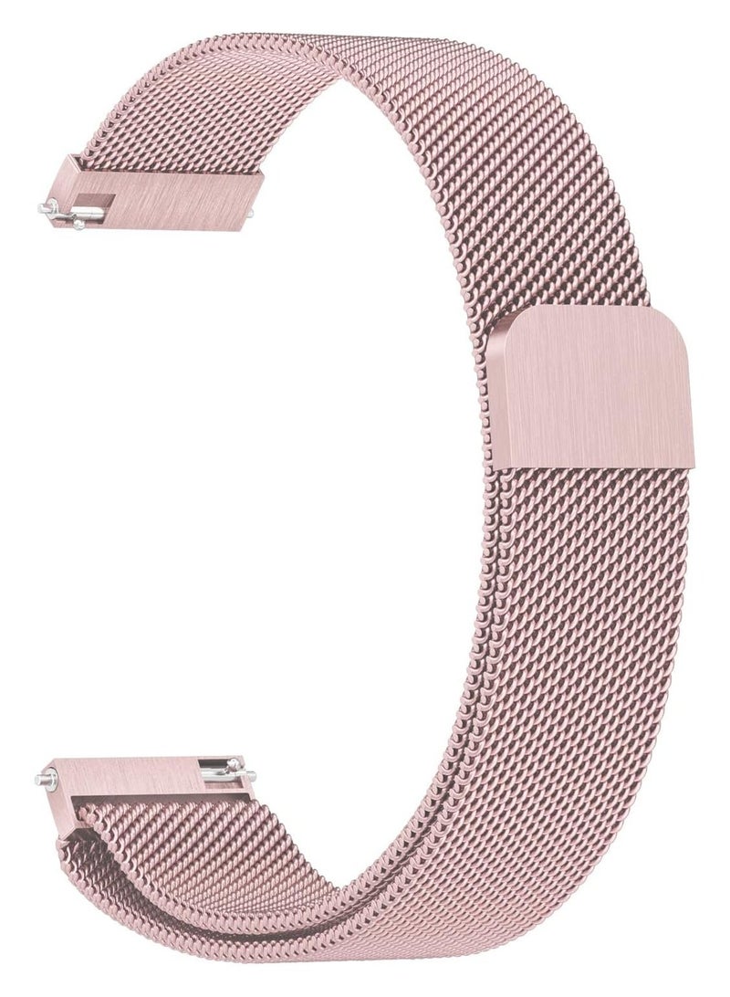 حَبْل تِك سوار معدني من الفولاذ المقاوم للصدأ لساعة Redmi Watch 5 Active/Redmi Watch 5 Lite بمقاس 22 مم، سوار ميلانو (وردي) - Image 1