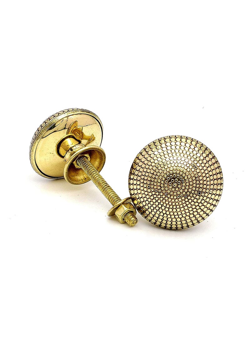BnoSpace BnoSpace Dotted Brass Knobs for Cabinets Drawers Dresser Door Pulls Golden 38mm Set of 2 