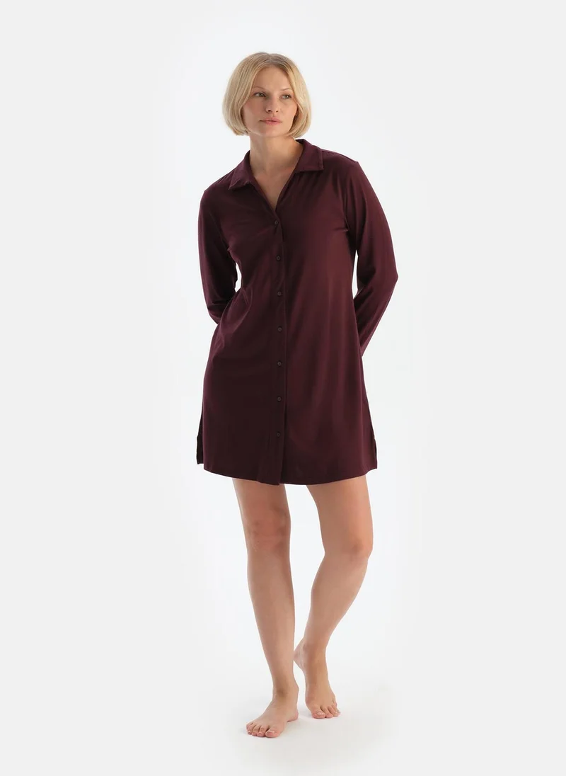 داجي Nightdress Spread Collar Supreme Sleepwear
