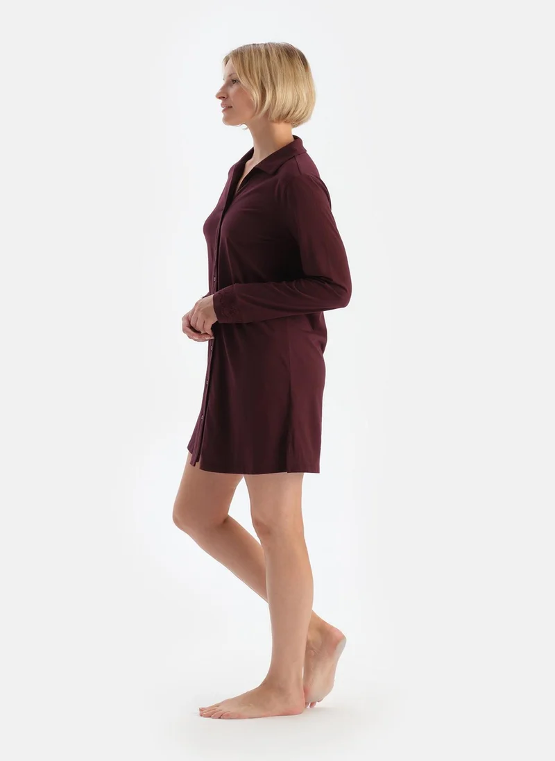 داجي Nightdress Spread Collar Supreme Sleepwear
