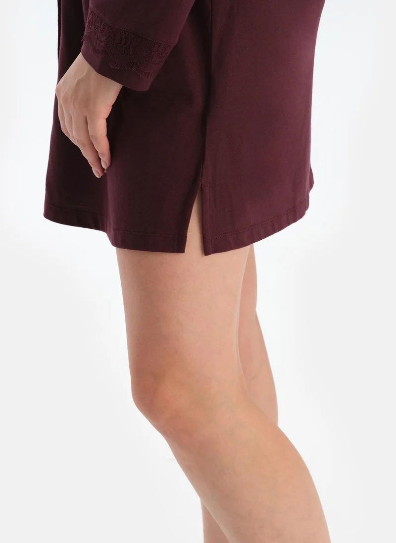 داجي Nightdress Spread Collar Supreme Sleepwear