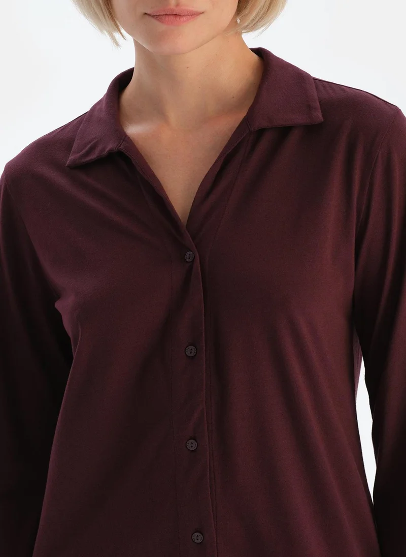 داجي Nightdress Spread Collar Supreme Sleepwear