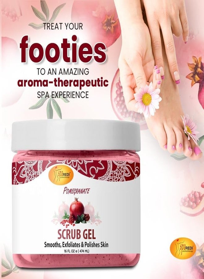 SPA REDI - Exfoliating Scrub Pumice Gel, Pomegranate, 16 oz - Manicure, Pedicure and Body Exfoliator Infused with Hyaluronic Acid, Amino Acids, Panthenol and Comfrey Extract - Image 5