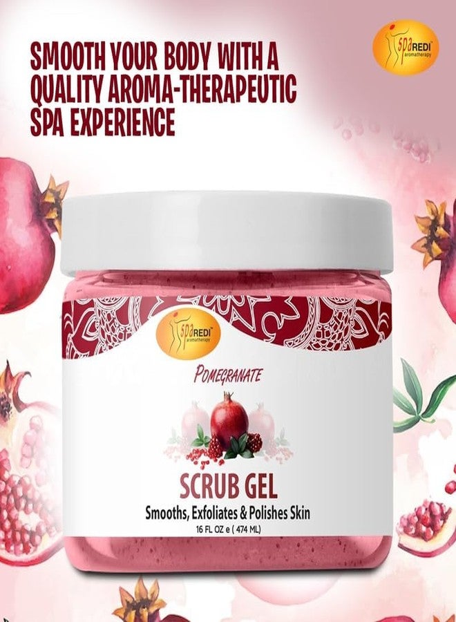 SPA REDI - Exfoliating Scrub Pumice Gel, Pomegranate, 16 oz - Manicure, Pedicure and Body Exfoliator Infused with Hyaluronic Acid, Amino Acids, Panthenol and Comfrey Extract - Image 4