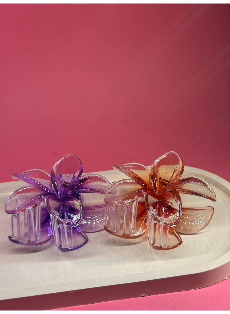 maya accessories big flower claw hair clip 2pcs may vary color - Image 2