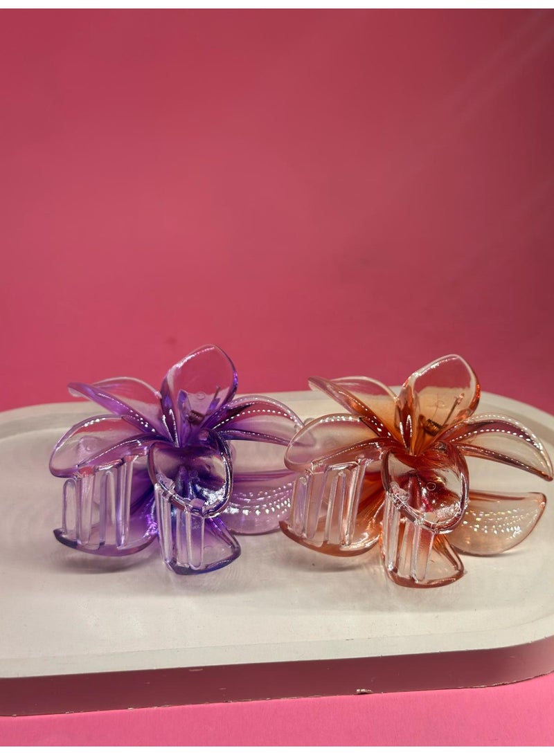 maya accessories big flower claw hair clip 2pcs may vary color - Image 1