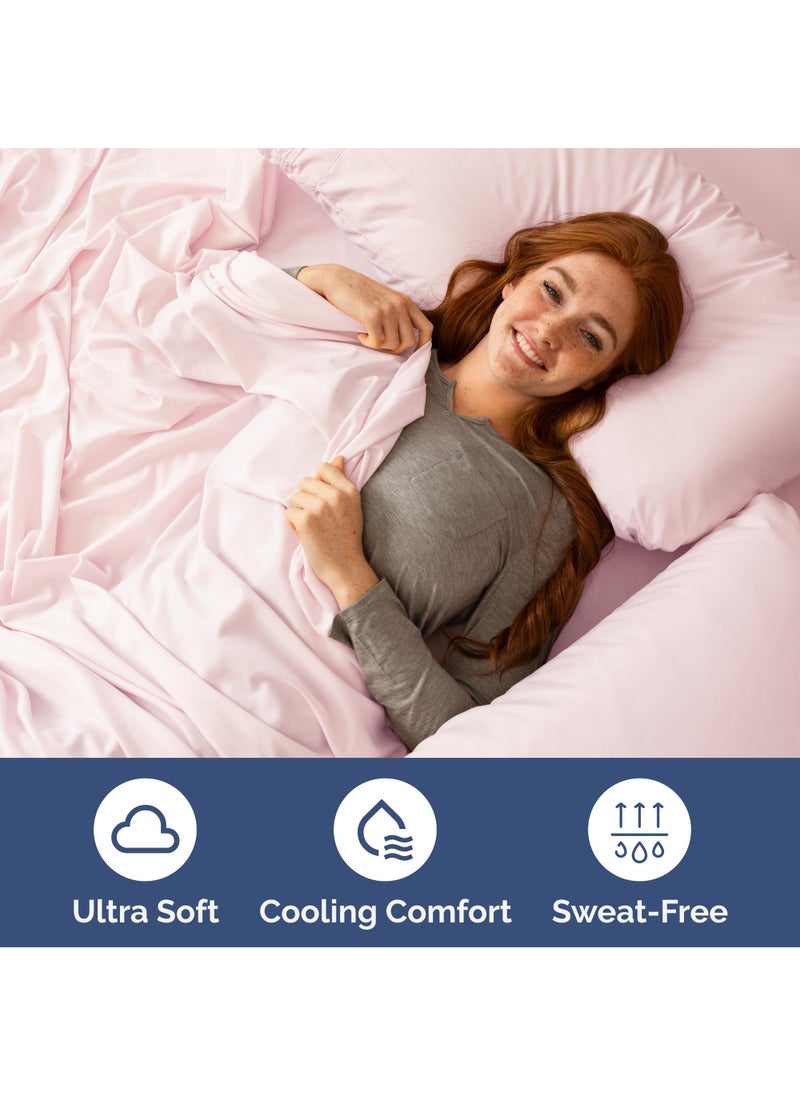 Extra Deep Queen Sheet Set - 6 Piece Breathable and Cooling Sheets - Hotel Luxury Bed Sheets Set - Easy Fit - Soft  Wrinkle Free and Comfy Sheets Set - Lavender Pink Sheet Set with Extra Deep Pockets