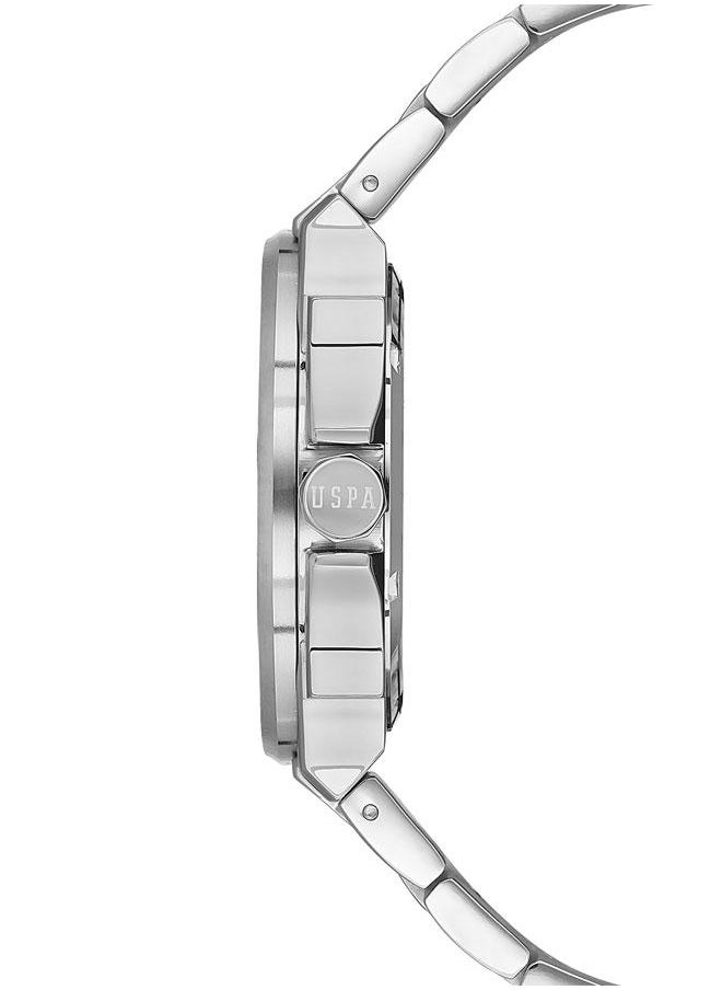 U.S. Polo Assn. U.S. Polo Assn. Fundamental Men's 42mm Silver Watch with Green Dial, Chronograph & Stainless Steel Band - USPA1060-02, Style & Performance  - Image 2