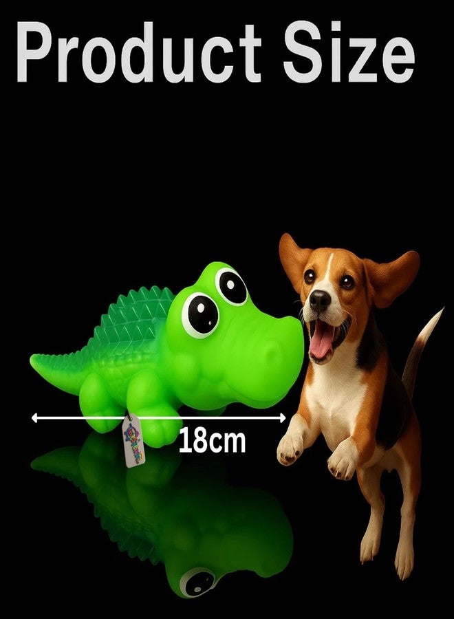 Western Era Crocodile Squeaky Dog Toy | Durable, Textured Rubber Chew Toy for Dogs | Alligator Shape with Squeaker for Teething, Chewing & Interactive Play | Fun & Colorful Toy for Puppies, Adult Dogs - Image 3