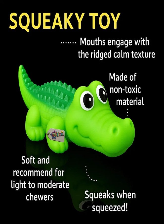 Western Era Crocodile Squeaky Dog Toy | Durable, Textured Rubber Chew Toy for Dogs | Alligator Shape with Squeaker for Teething, Chewing & Interactive Play | Fun & Colorful Toy for Puppies, Adult Dogs - Image 5