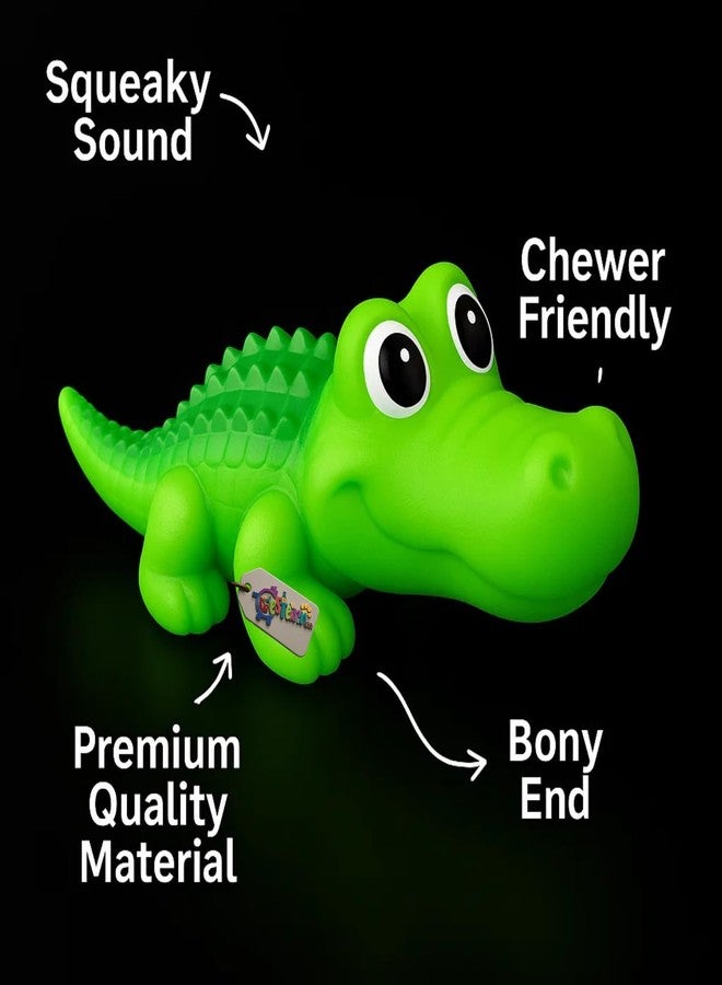 Western Era Crocodile Squeaky Dog Toy | Durable, Textured Rubber Chew Toy for Dogs | Alligator Shape with Squeaker for Teething, Chewing & Interactive Play | Fun & Colorful Toy for Puppies, Adult Dogs - Image 4