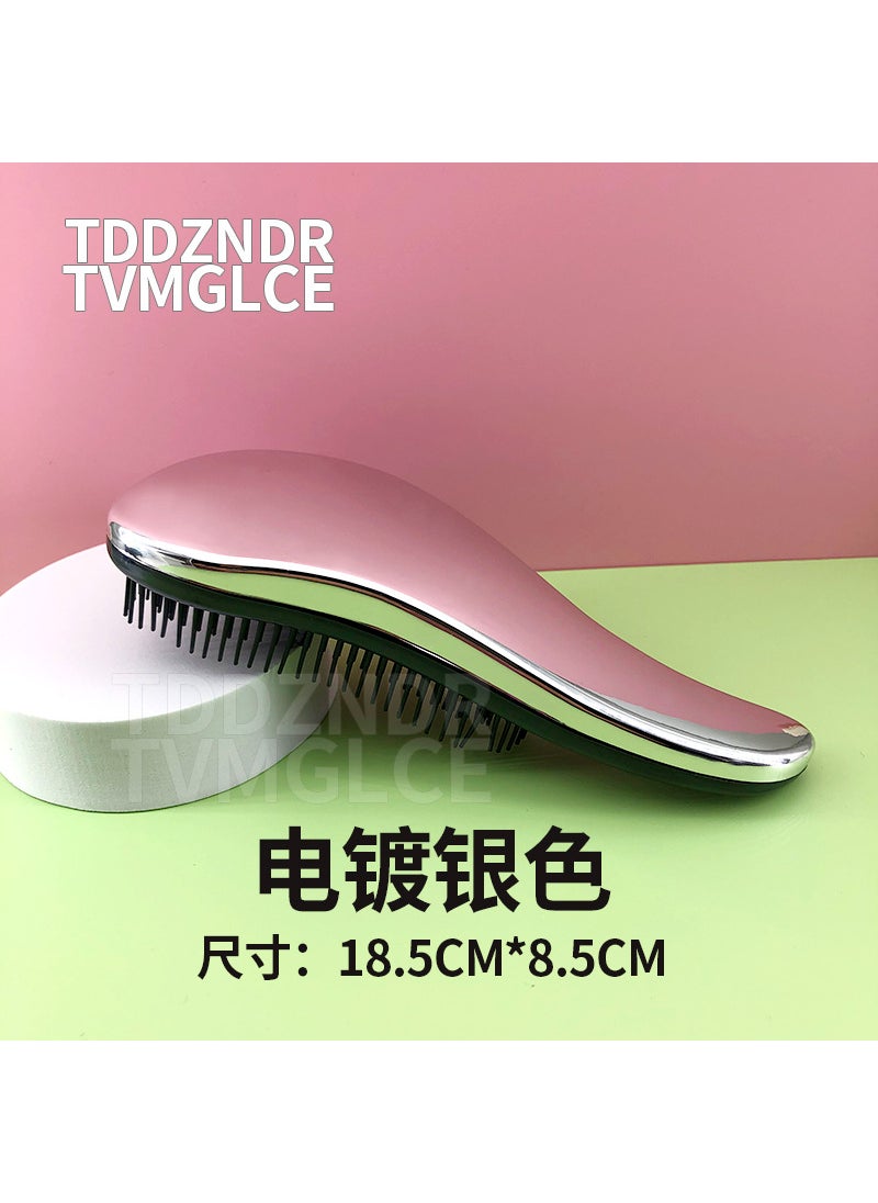 Generic - British Princess Comb Scalp Massage Pet Comb Household Portable Curly Hair Salon tt Comb Wholesale Electroplated long handle rose gold [OP bag - Image 1