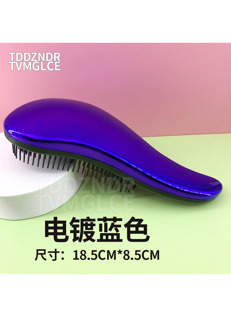 Generic - British Princess Comb Scalp Massage Pet Comb Household Portable Curly Hair Salon tt Comb Wholesale Electroplated long handle rose gold [OP bag - Image 1