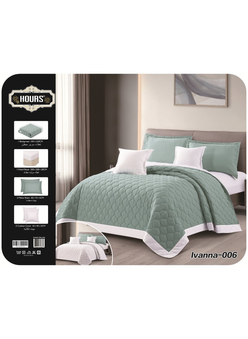 أورز طقم لحاف من أورز مظغوط 6 قطع مقاس كنج نفرين 220x240 سم - Image 1